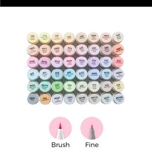 Ohuhu Honolulu 48 Pastel Alcohol Markers. Fine and brush tip.